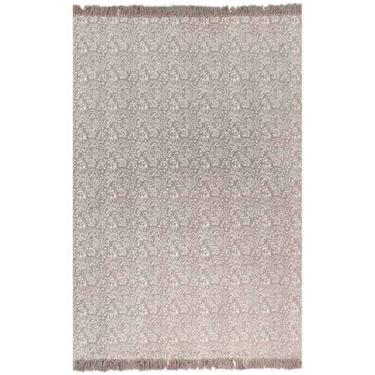 Kelim-Teppich Baumwolle 160x230 cm mit Muster Taupe