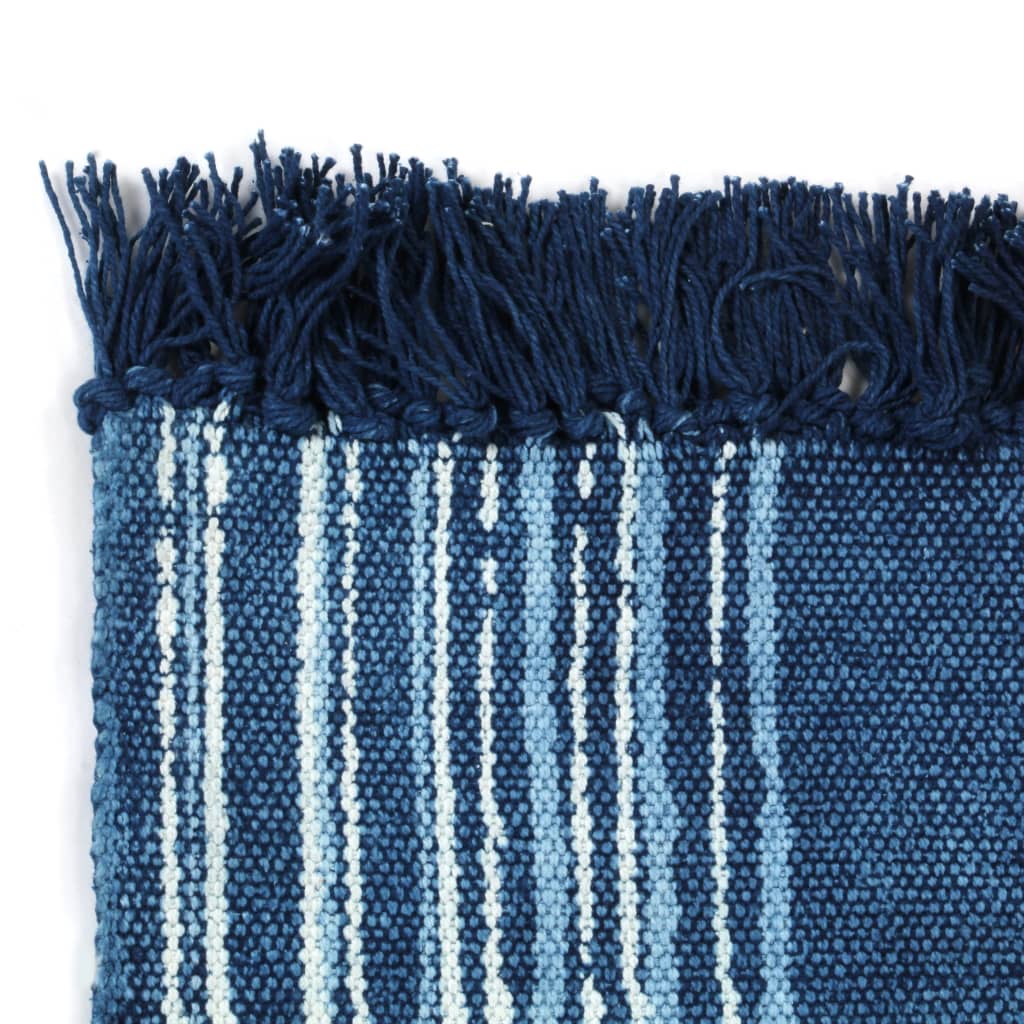 Kelim-Teppich Baumwolle 160x230 cm mit Muster Blau