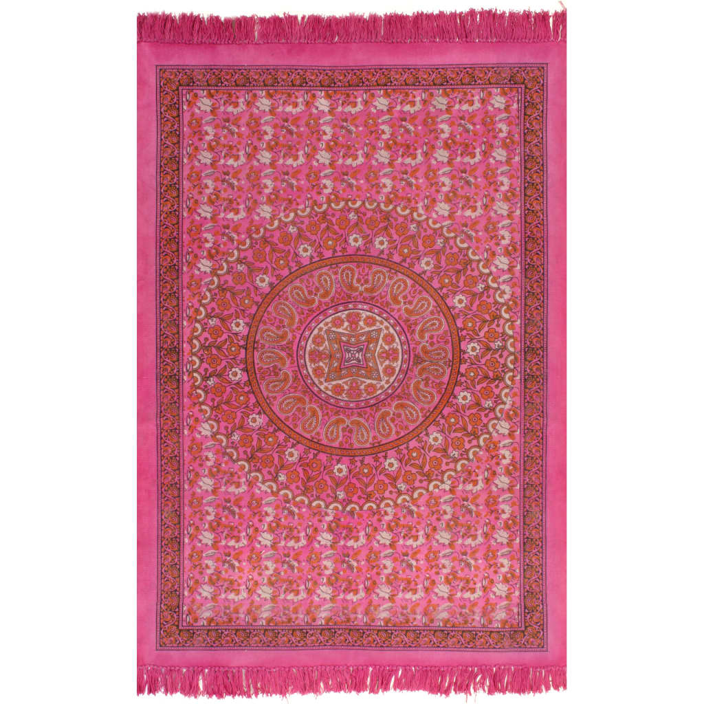 Kelim-Teppich Baumwolle 120x180 cm mit Muster Fachsia