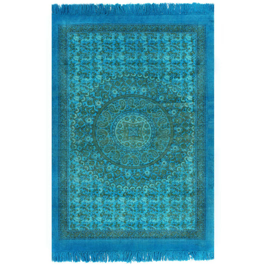 Kelim-Teppich Baumwolle 160x230 cm mit Muster Türkis