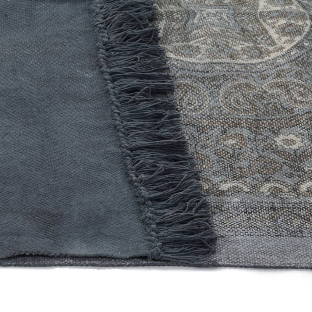 Kelim-Teppich Baumwolle 160x230 cm mit Muster Grau