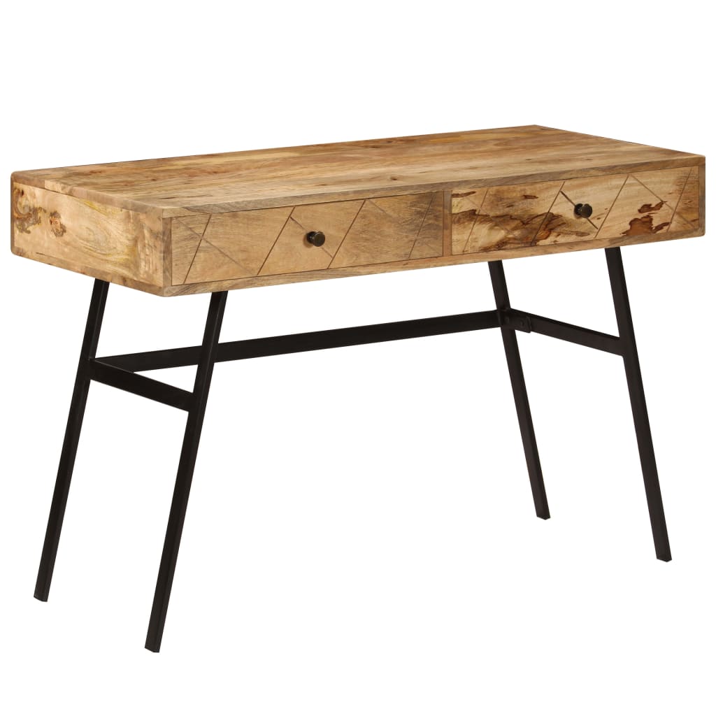 Schreibtisch mit Schubladen Massivholz Mango 110×50×76 cm