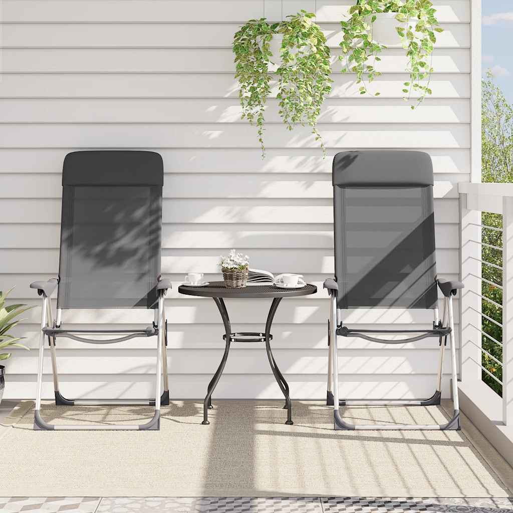 Klappbare Campingstühle 2 Stk. Grau Aluminium