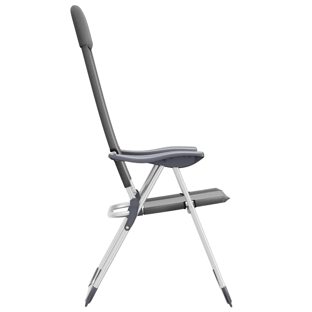 Klappbare Campingstühle 2 Stk. Grau Aluminium