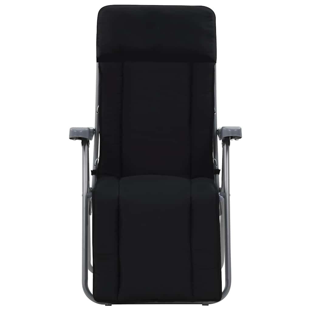 Klappstühle mit Kissen, 2 Stück, schwarz