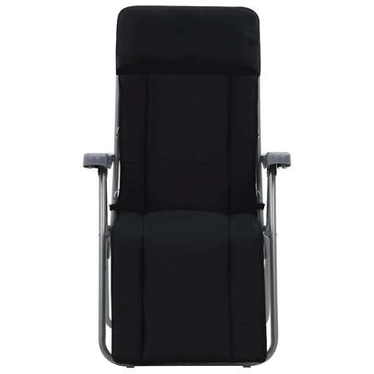 Klappstühle mit Kissen, 2 Stück, schwarz