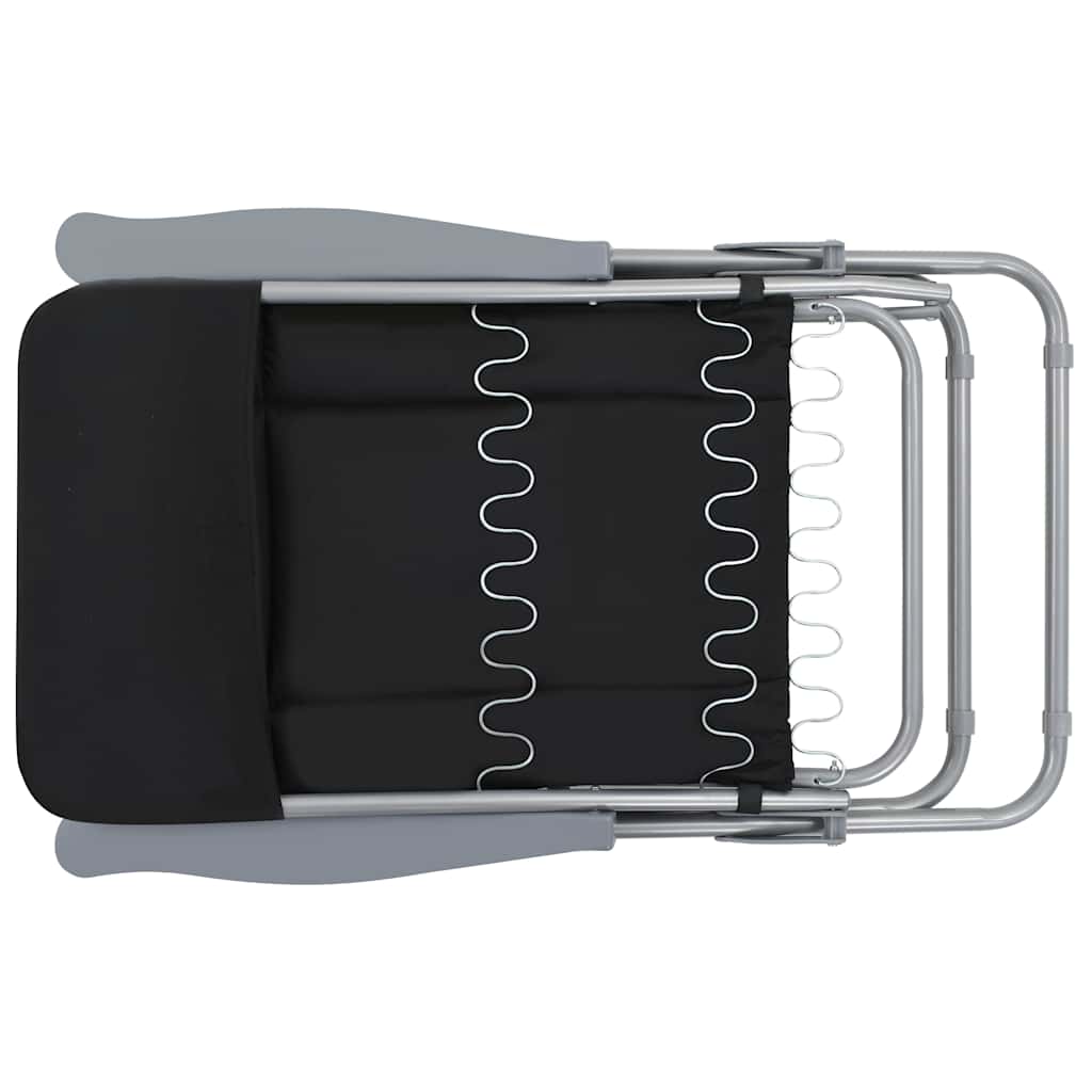 Klappstühle mit Kissen, 2 Stück, schwarz