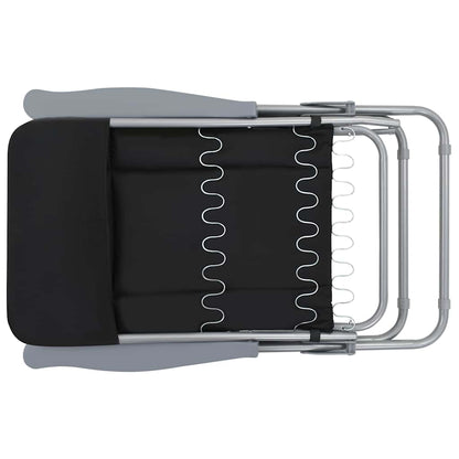 Klappstühle mit Kissen, 2 Stück, schwarz