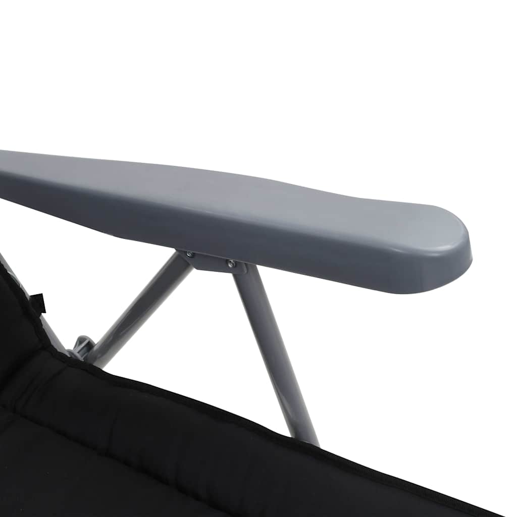 Klappstühle mit Kissen, 2 Stück, schwarz