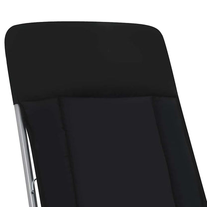 Klappstühle mit Kissen, 2 Stück, schwarz