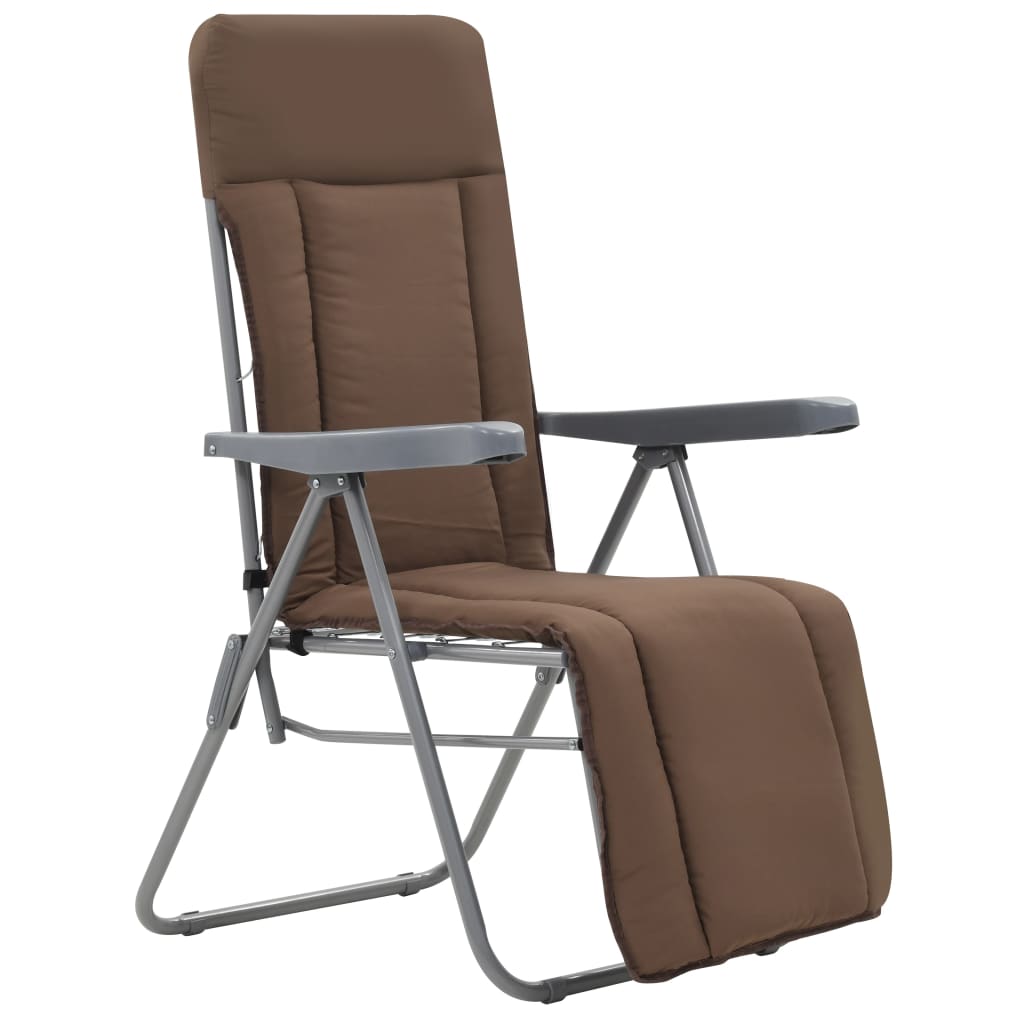 Klappstühle mit Kissen, 2 Stück, braun