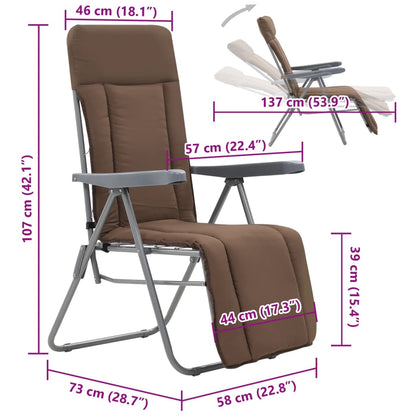 Klappstühle mit Kissen, 2 Stück, braun