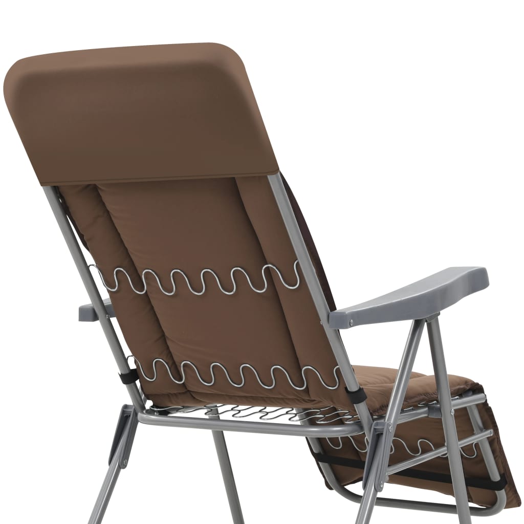 Klappstühle mit Kissen, 2 Stück, braun