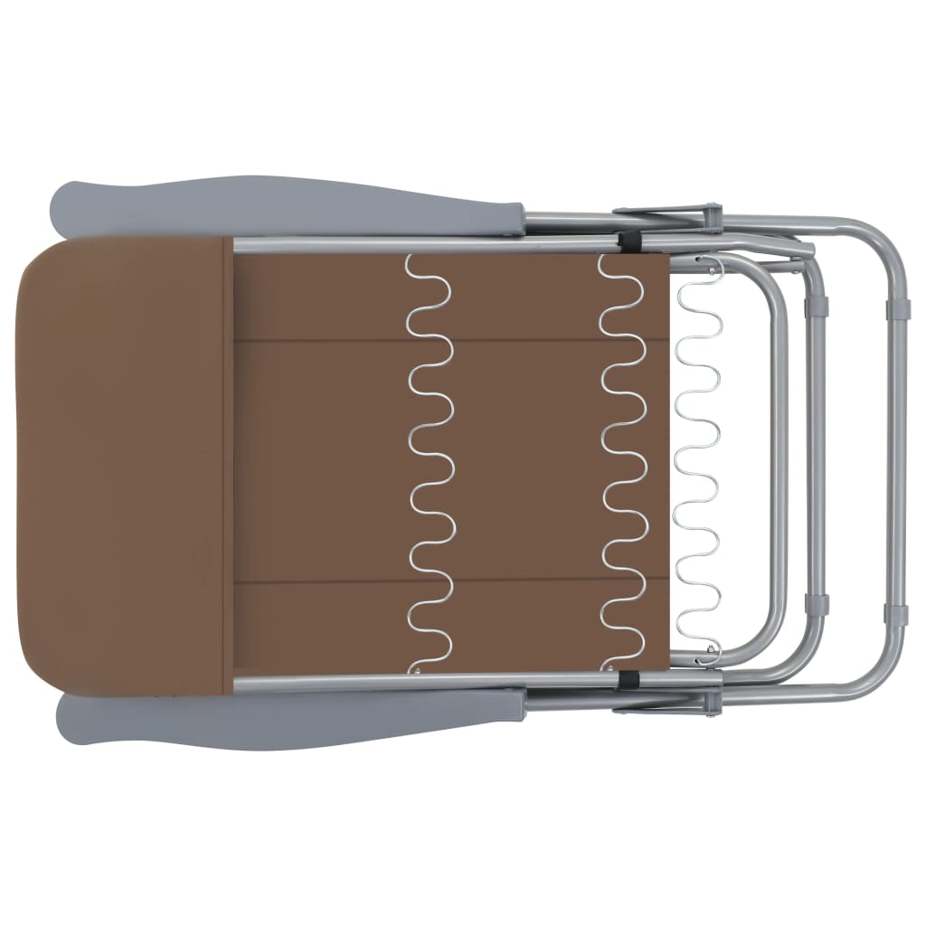 Klappstühle mit Kissen, 2 Stück, braun