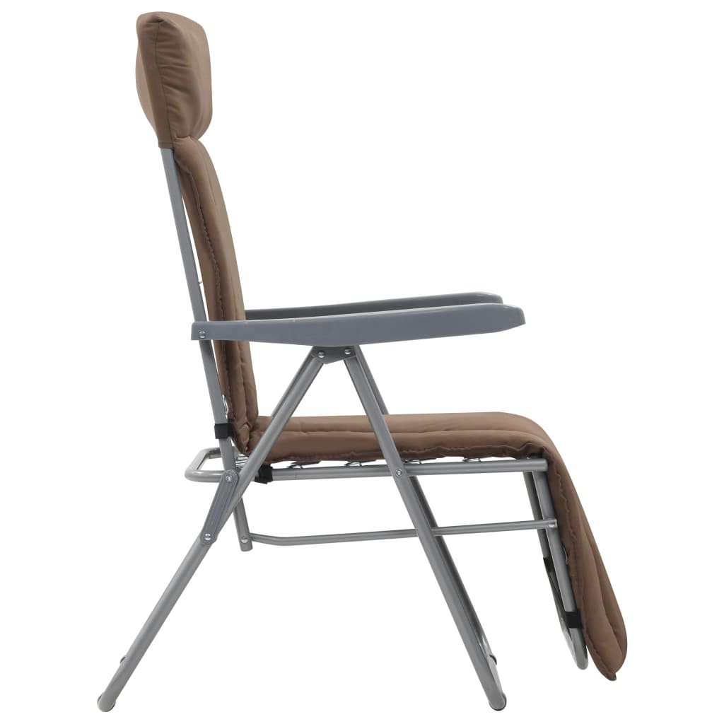 Klappstühle mit Kissen, 2 Stück, braun