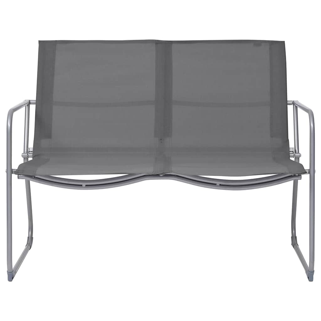 4-tlg. Garten-Lounge-Set Stoff und Stahl Grau