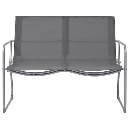 4-tlg. Garten-Lounge-Set Stoff und Stahl Grau