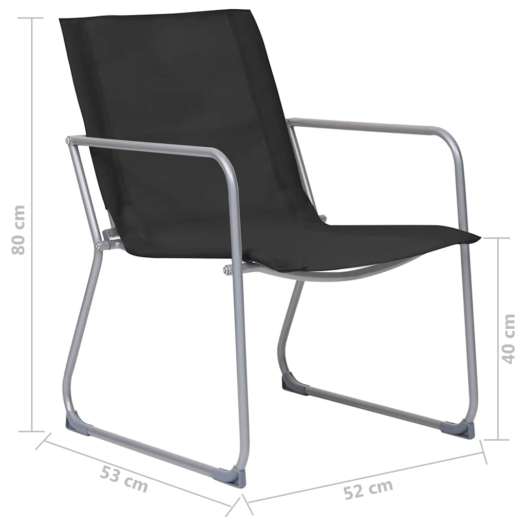 4-tlg. Garten-Lounge-Set Stoff und Stahl Schwarz