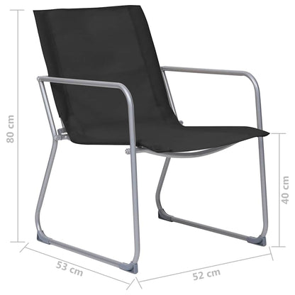 4-tlg. Garten-Lounge-Set Stoff und Stahl Schwarz