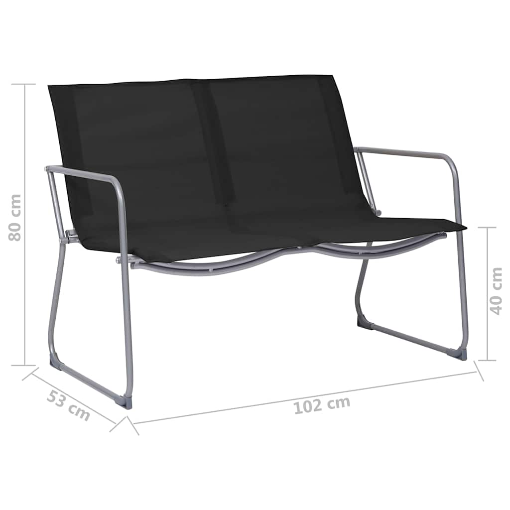 4-tlg. Garten-Lounge-Set Stoff und Stahl Schwarz