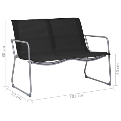 4-tlg. Garten-Lounge-Set Stoff und Stahl Schwarz