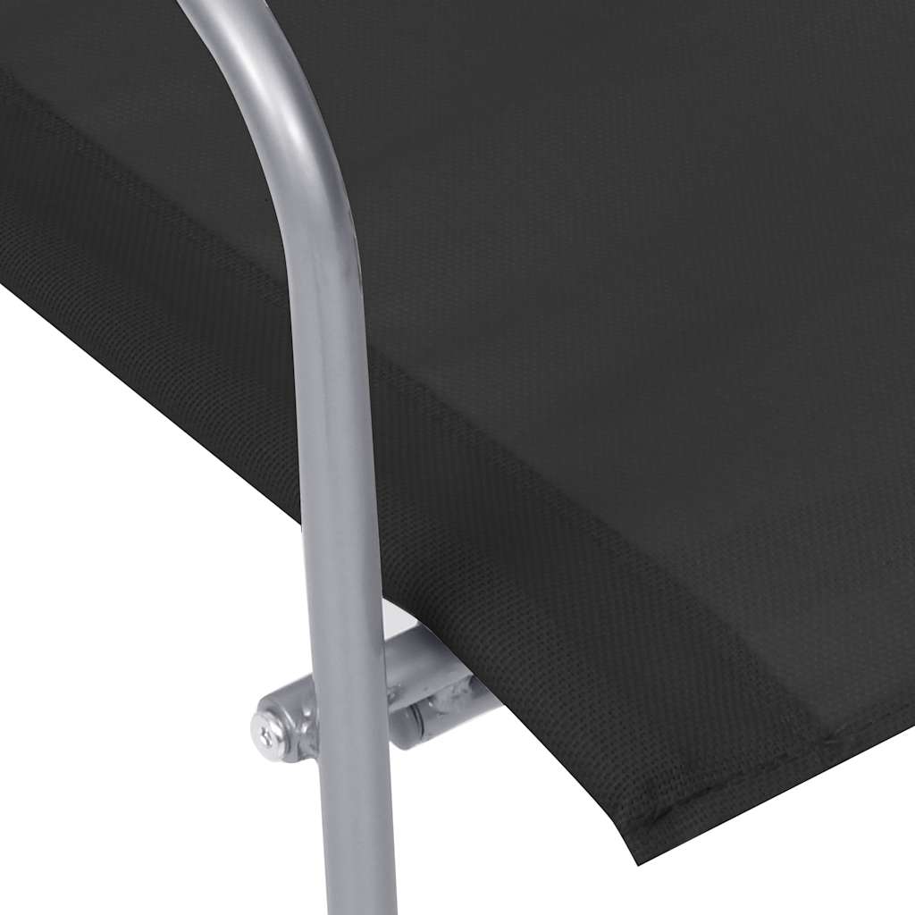 4-tlg. Garten-Lounge-Set Stoff und Stahl Schwarz