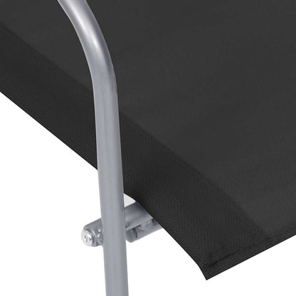 4-tlg. Garten-Lounge-Set Stoff und Stahl Schwarz