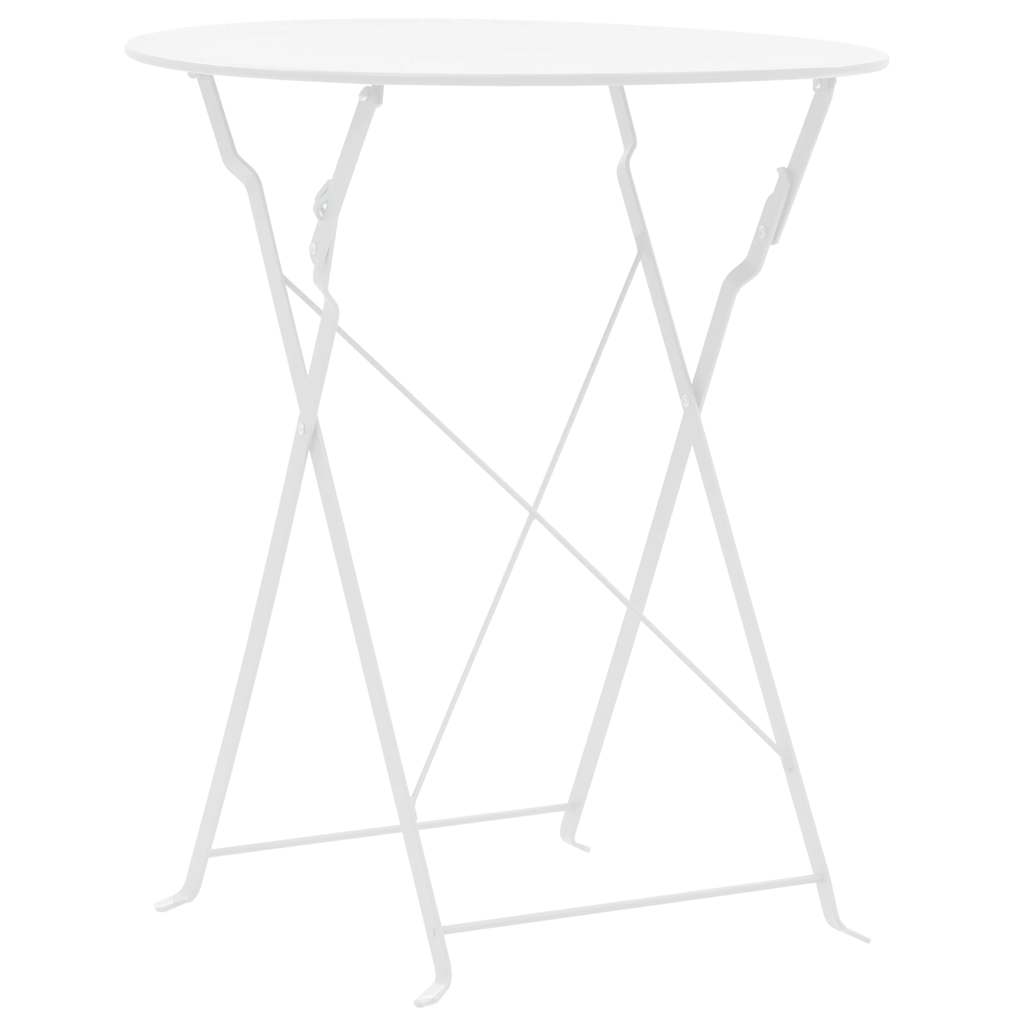 3-tlg. Bistro-Set Stahl Weiß