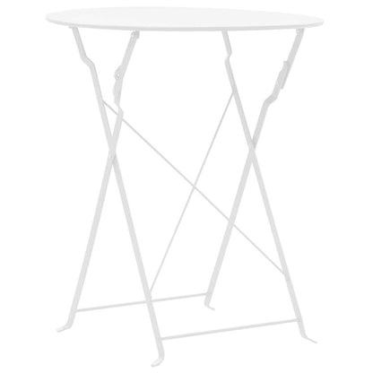 3-tlg. Bistro-Set Stahl Weiß