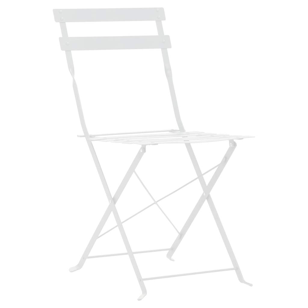 3-tlg. Bistro-Set Stahl Weiß