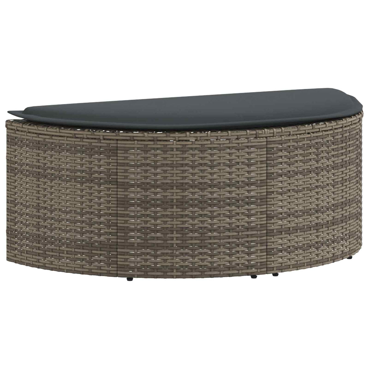 Gartenbett mit Sonnenschirm Grau Poly Rattan