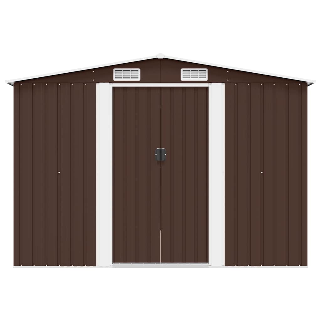 Gerätehaus 257x298x178 cm Metall Braun