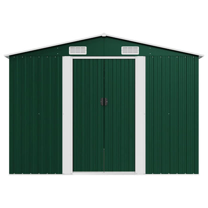 Gerätehaus 257x489x181 cm Metall Grün