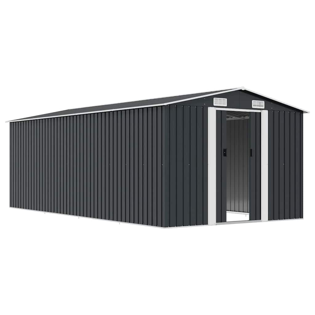 Gerätehaus 257x489x181 cm Metall Anthrazit