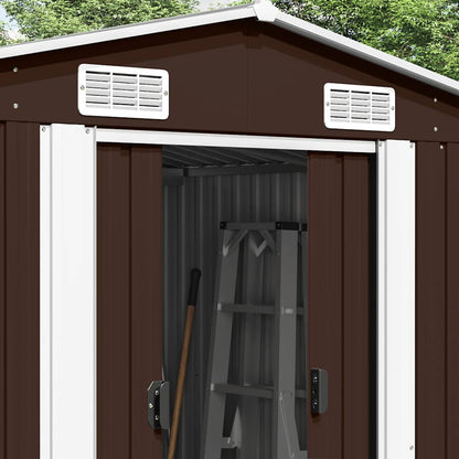 Gerätehaus 257x489x181 cm Metall Braun
