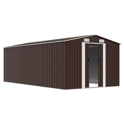 Gerätehaus 257x489x181 cm Metall Braun