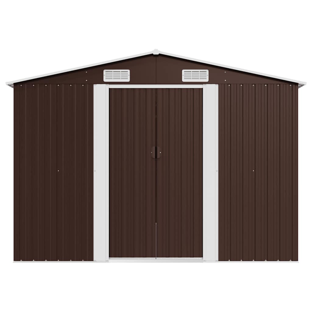 Gerätehaus 257x489x181 cm Metall Braun