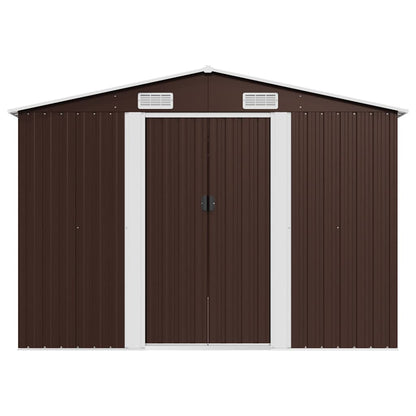 Gerätehaus 257x489x181 cm Metall Braun