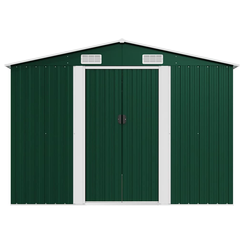Gerätehaus 257x580x181 cm Metall Grün