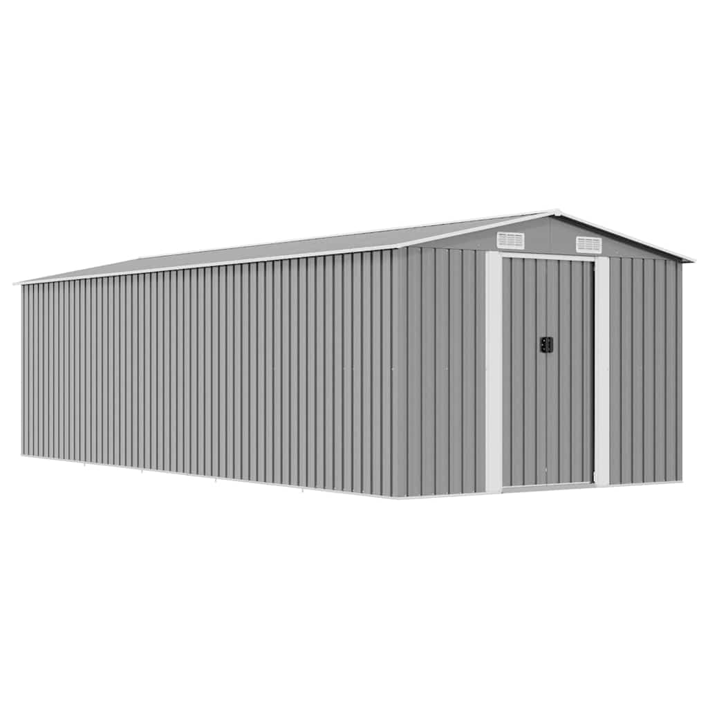Gerätehaus 257x580x181 cm Metall Grau