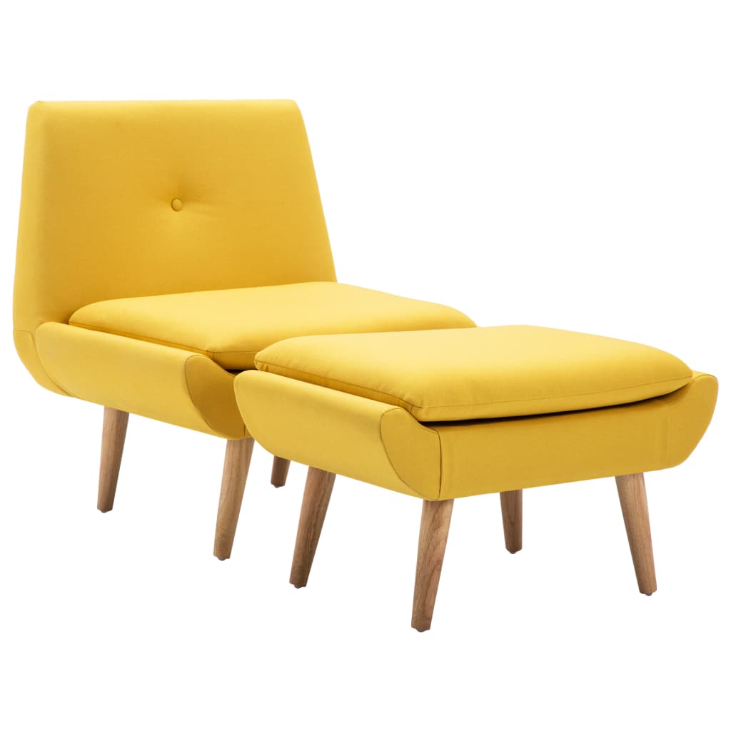 Slipper-Sessel mit Fußhocker Gelber Stoff