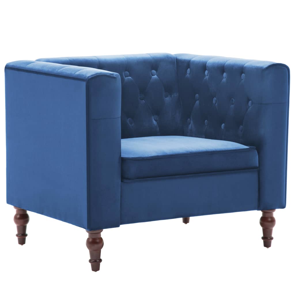 Sessel Blau Samt