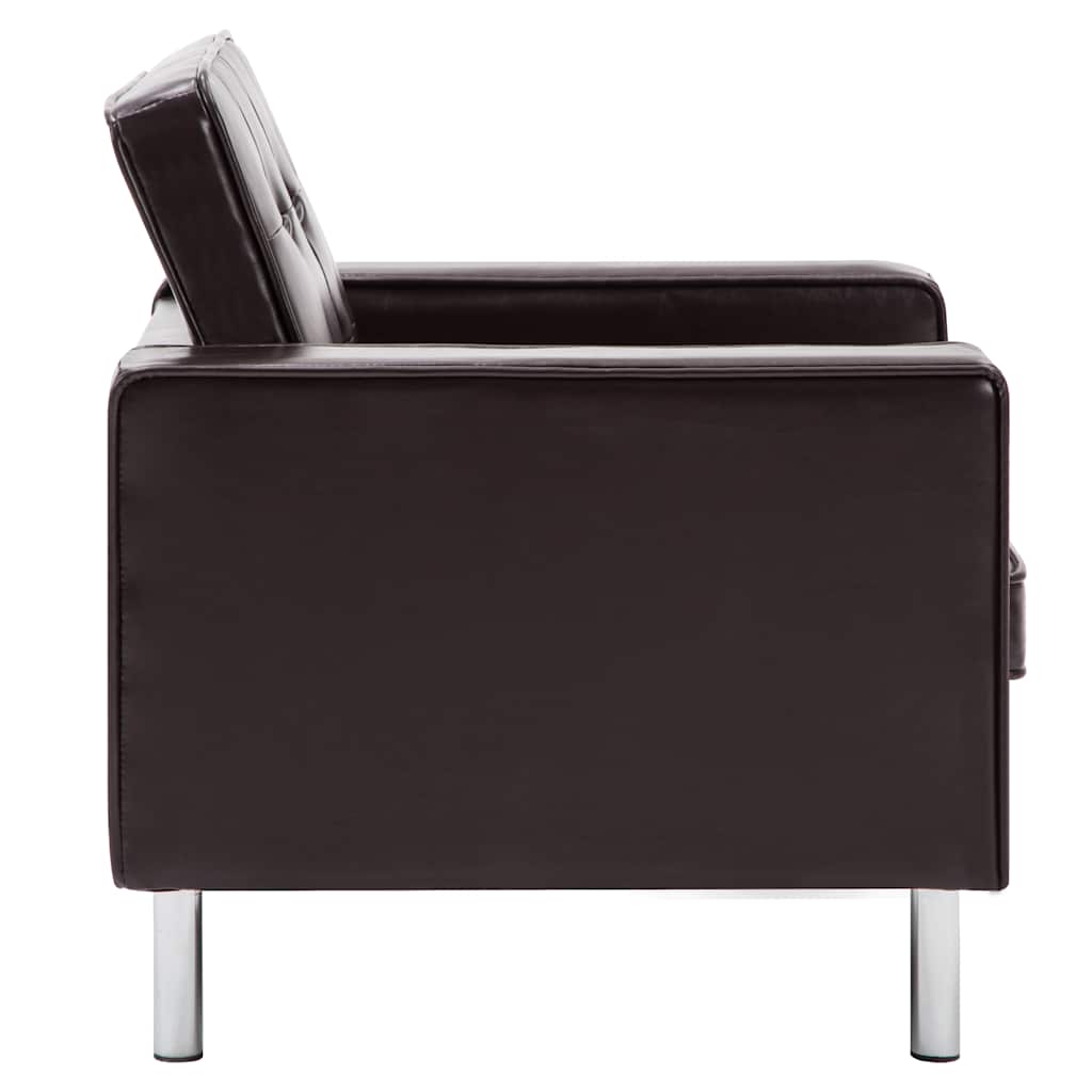 Sessel Braun 75x70x75 cm Kunstleder