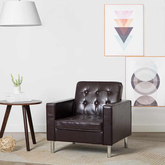 Sessel Braun 75x70x75 cm Kunstleder