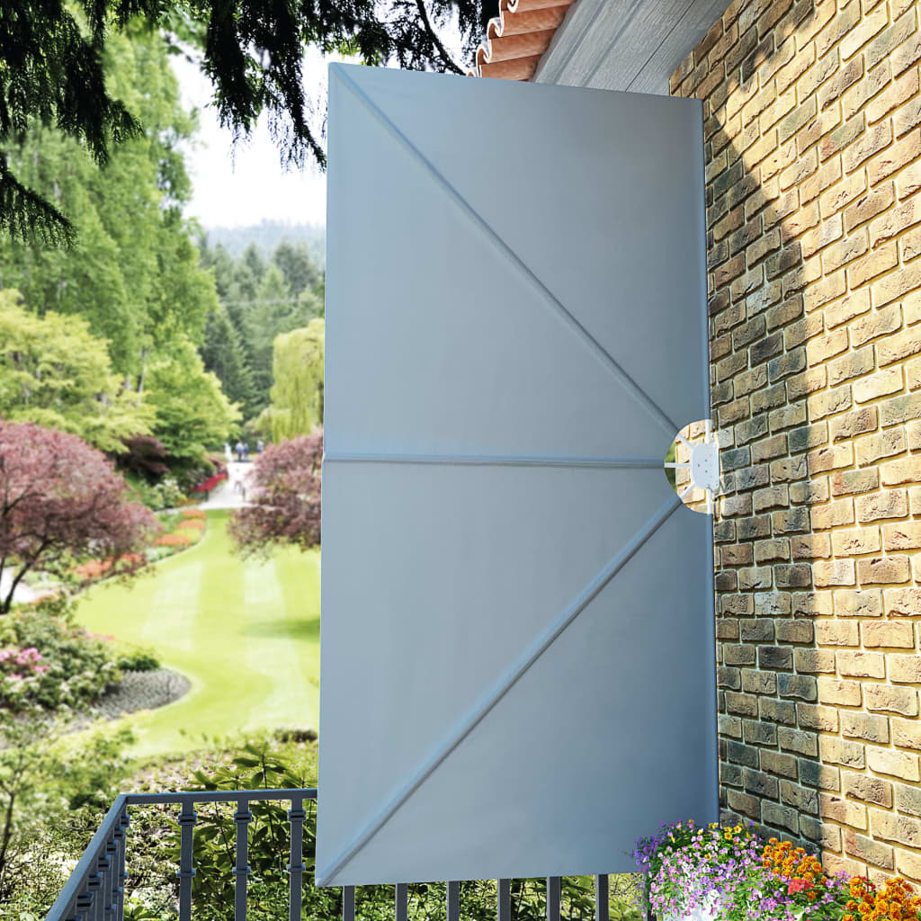 Faltbarer Terrassen-Seitenfächer Grau 300×150 cm