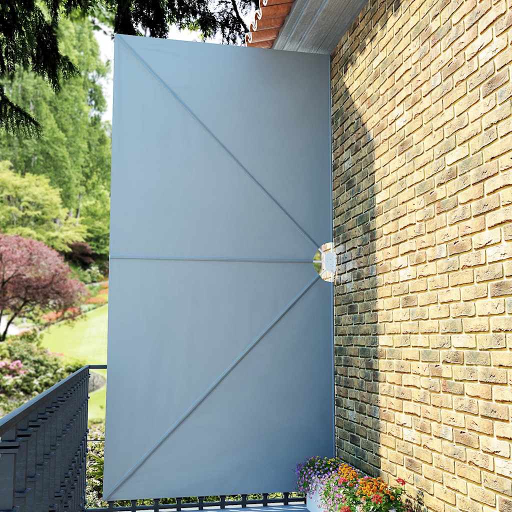 Faltbarer Terrassen-Seitenfächer Grau 400×200 cm