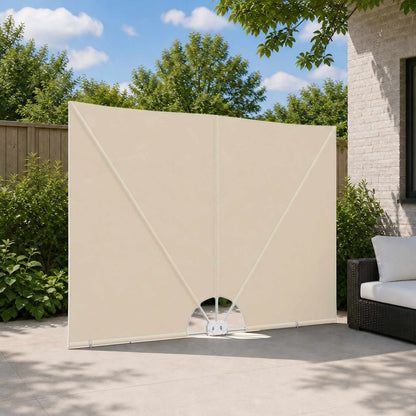 Faltbarer Terrassen-Seitenfächer Creme 400×200 cm