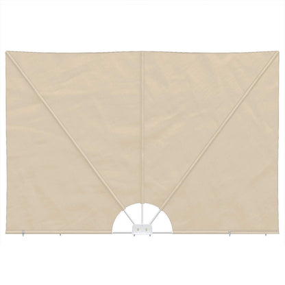 Faltbarer Terrassen-Seitenfächer Creme 400×200 cm