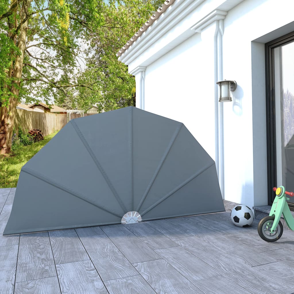 Faltbarer Terrassen-Seitenfächer Grau 160 cm