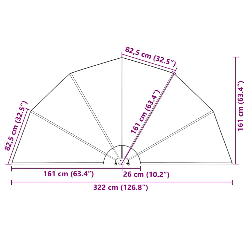 Faltbarer Terrassen-Seitenfächer Creme 200 cm